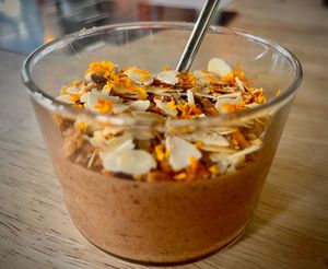 Heerlijke vegan chocomousse at Odnar in Oudenaarde