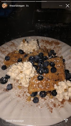 Waffles at The Aria Vegan in Ontario
