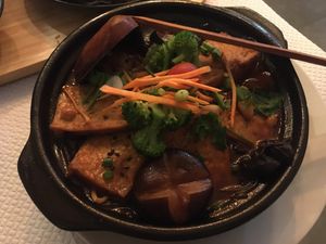 Vegan stew at Bistro Xiao Chi in Lyon
