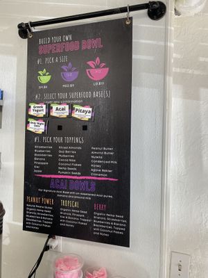 Bowl menu  at Cap City Squeeze Juice Bar in Sacramento