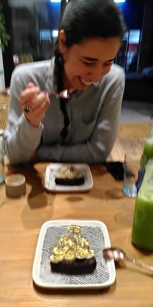 With my chica   at Pure. Healthy Cafe in Casablanca