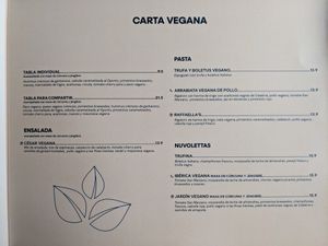 Vegan menu at Bresca in Madrid