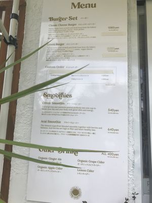 Menu options. at Earthful Cafe in Kitanakagusuku