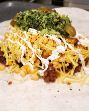 Vurrito with Pesto, coconut cheese 🤤 at Atu in Wigan