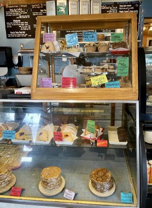 Display case   at Angeline's Bakery and Cafe in Sisters