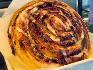 Cinnamon bun  at Angeline's Bakery and Cafe in Sisters