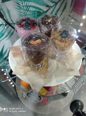 Diferentes tipos de puddings y yogures 100% ingredientes de origen vegetal y artesanales at Organic in Huelva