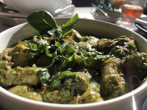 Vegan pest gnocchi   at Blue Kiwi Organic Market & Cafe' in Cape Town