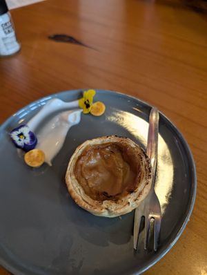 Vegan pastel de nata. SO GOOD! at Blue Kiwi Organic Market & Cafe' in Cape Town