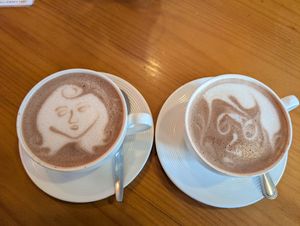 Hot chocolate with almond milk at Blue Kiwi Organic Market & Cafe' in Cape Town