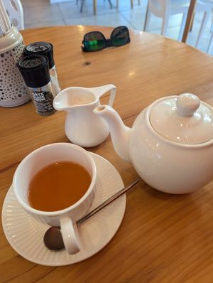 Rooibos tea with almond milk at Blue Kiwi Organic Market & Cafe' in Cape Town