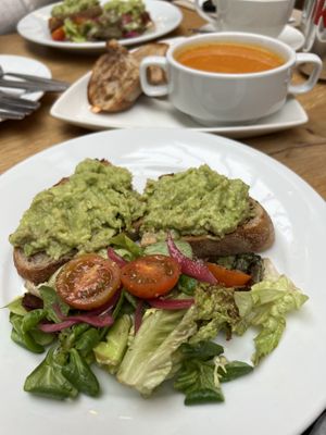 Avocado Toast served with side salad   at Birnam Arts in Dunkeld