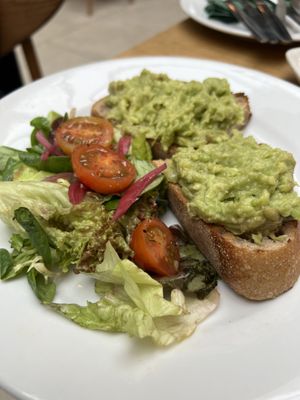 Avocado toast served with side salad  at Birnam Arts in Dunkeld