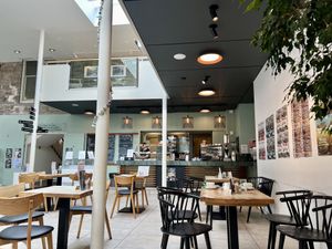 Inside seating in the cafe   at Birnam Arts in Dunkeld