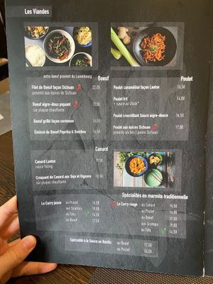 Menu at Laotse in Contern
