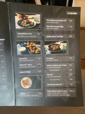 Menu at Laotse in Contern