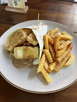 Veggie Wrap (ask for vegan option )  at Hideaway in Koh Lipe