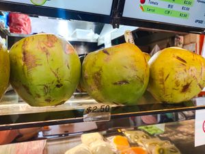 Fresh coconut $2.50 at V'Fresh Your Daily Vitamins in Central Singapore
