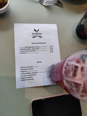 Autumn special Menu Card at Ruderei in Hanau