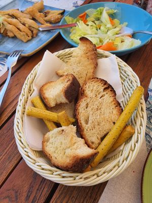 Homemade bread  at Le Rune - Taverna Bio Mediterranea in Bari