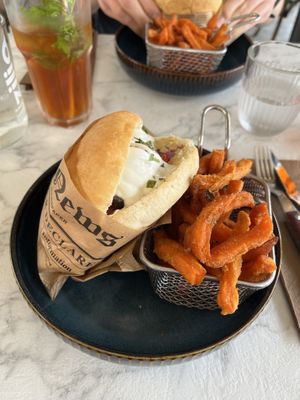 Pita Falafel (vegetarian)  at Les Amis in Corsica