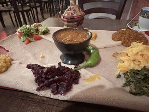 Single vegan plate   at Habesha in Istanbul