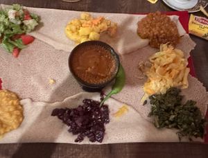 A dream of flavors on injera   at Habesha in Istanbul