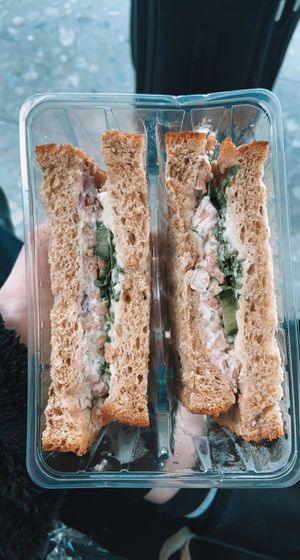 tu’nah sandwich!! so good!!!  at LHR - Starbucks - T5 in West London