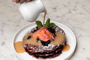 Etérea Red Velvet Pancakes  at Etérea in New York City