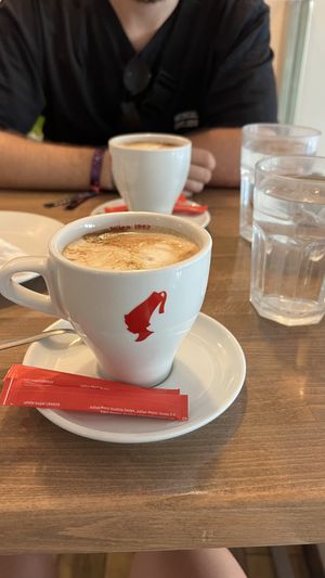 White coffee with soy milk  at Upcafe in Split