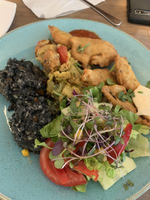 Oyster Mushrooms with vegetable risotto  at Upcafe in Split