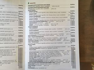 Savoury Menu (Sept ‘18) at Upcafe in Split