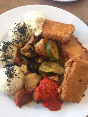 The tofu dish - think it was smoked tofu so tasty  at Upcafe in Split