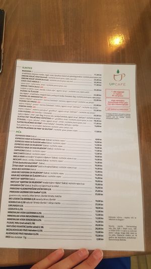 Menu (1) at Upcafe in Split