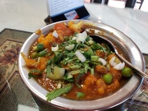aloo gobi? I think. food is okay. could be fresher at Pabla Indian Cuisine in Renton