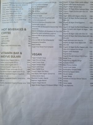 Extensive vegan menu options - all homemade. Really nice! at Balya Organik Health Food Store in Istanbul
