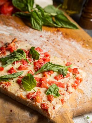 Tomatoes and Basil Pizza at Pizza Rustica in Miami Beach