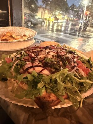 Arugula pizza vegan cheese. Amazing!   at Pizza Rustica in Miami Beach