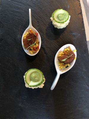 Pictured is the amuse bouche  at Lucky Leek in Berlin