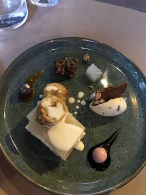 Pictured is the banana toffee dessert with olive oil icecream   at Lucky Leek in Berlin