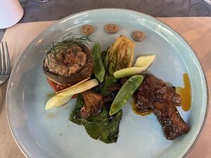 Main - mushrooms and braised eggplant  at Lucky Leek in Berlin