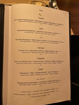 Food menu  at Lucky Leek in Berlin