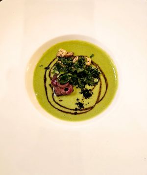 Asparagus soup at Lucky Leek in Berlin
