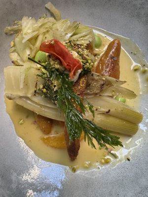 Carrot finger noodles, fennel —recommended  at Lucky Leek in Berlin