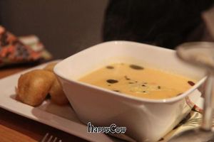 Sweet potato and chilli soup at Lucky Leek in Berlin