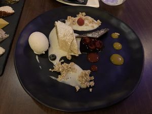 Sour cherry sauce, passion fruit sauce at Lucky Leek in Berlin