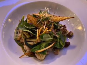cauliflower pearl barley risotto | smoked tofu | beans | parsley salted lemon oil at Lucky Leek in Berlin