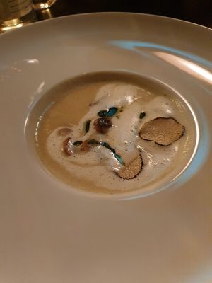 Potato and truffle soup at Lucky Leek in Berlin