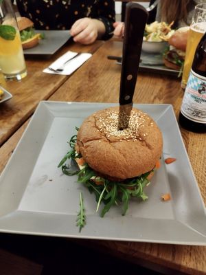 Sunrise burger at Die Burgermacher in Vienna