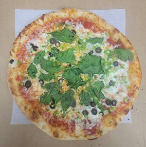 veggie pizza at Off Center Patio & Pub in Hilliard